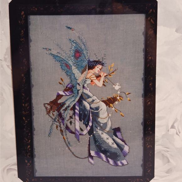 Mirabilia Midsummer Nights Fairy Cross Stitch Pattern with Linen Beads Kreinik - Picture 1 of 9